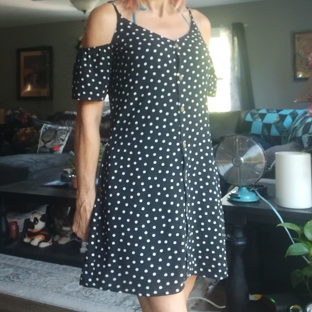 Cold Shoulder Button Down Dress - image 6